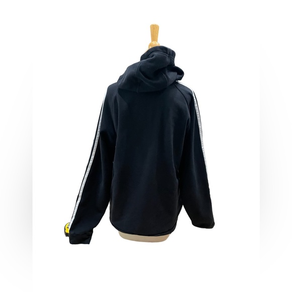 Adidas Men's Essentials 3-Stripes Pullover Hoodie, Black/White Large - Picture 6 of 8